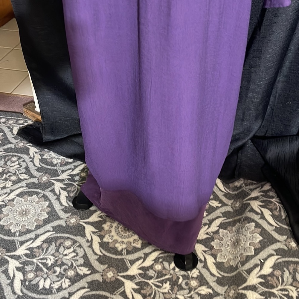 Fabulous Eileen Fisher Silk Ensemble. Long Sheath dress with long Sheer coat. - Picture 5 of 9